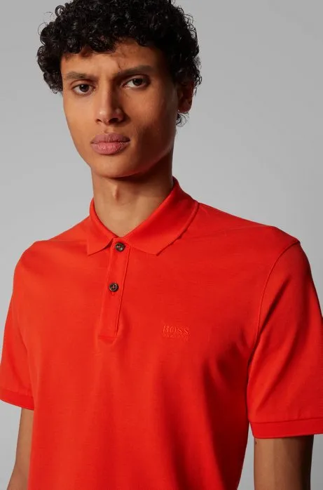 Regular-fit polo shirt in Pima-cotton piqué Style Pallas - 50425985 ORANGE