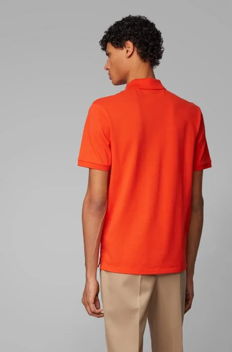 Regular-fit polo shirt in Pima-cotton piqué Style Pallas - 50425985 ORANGE