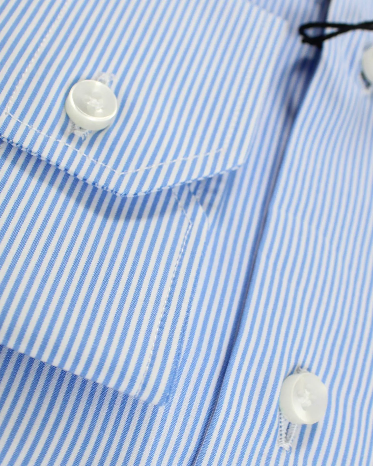 Sartorio Dress Shirt White Blue Stripes Design 40 - 15 3/4 Slim Fit