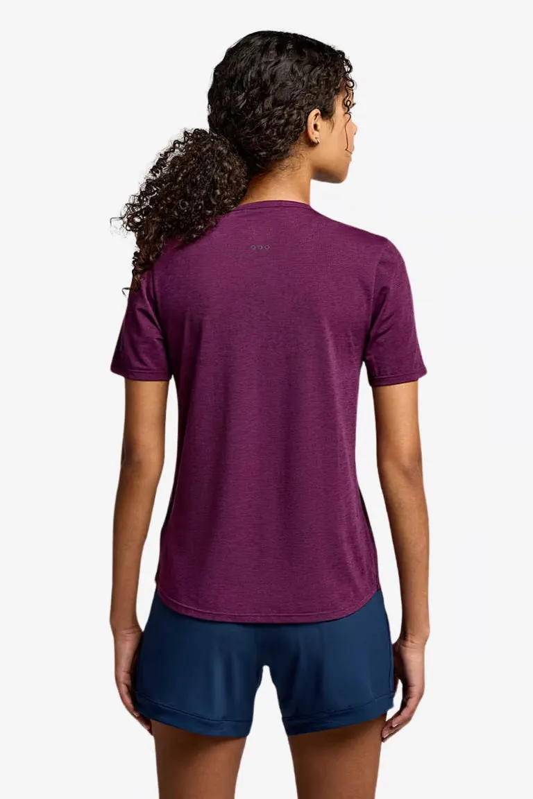 Saucony Stopwatch Short Sleeve Tee | Eggplant Heather | Womens