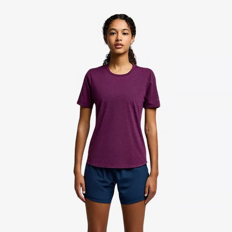 Saucony Stopwatch Short Sleeve Tee | Eggplant Heather | Womens