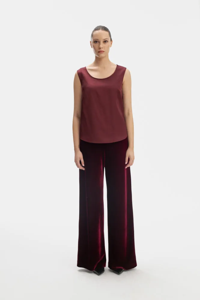 SLEEVELESS TOP IN BURGUNDY