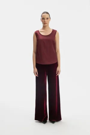 SLEEVELESS TOP IN BURGUNDY