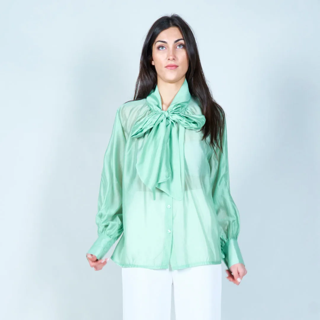 Sophisticated bow tie blouse wholesale