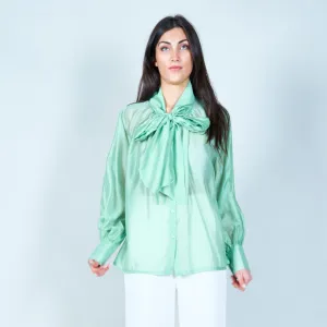 Sophisticated bow tie blouse wholesale