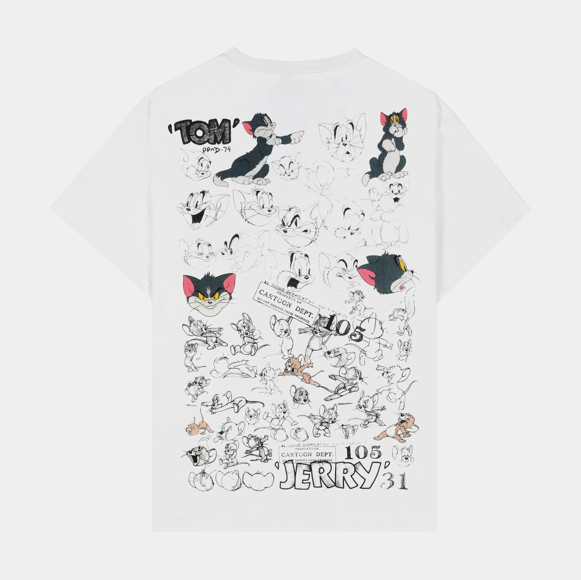 SP x Tom and Jerry Faces Mens Short Sleeve Shirt (White/Red)