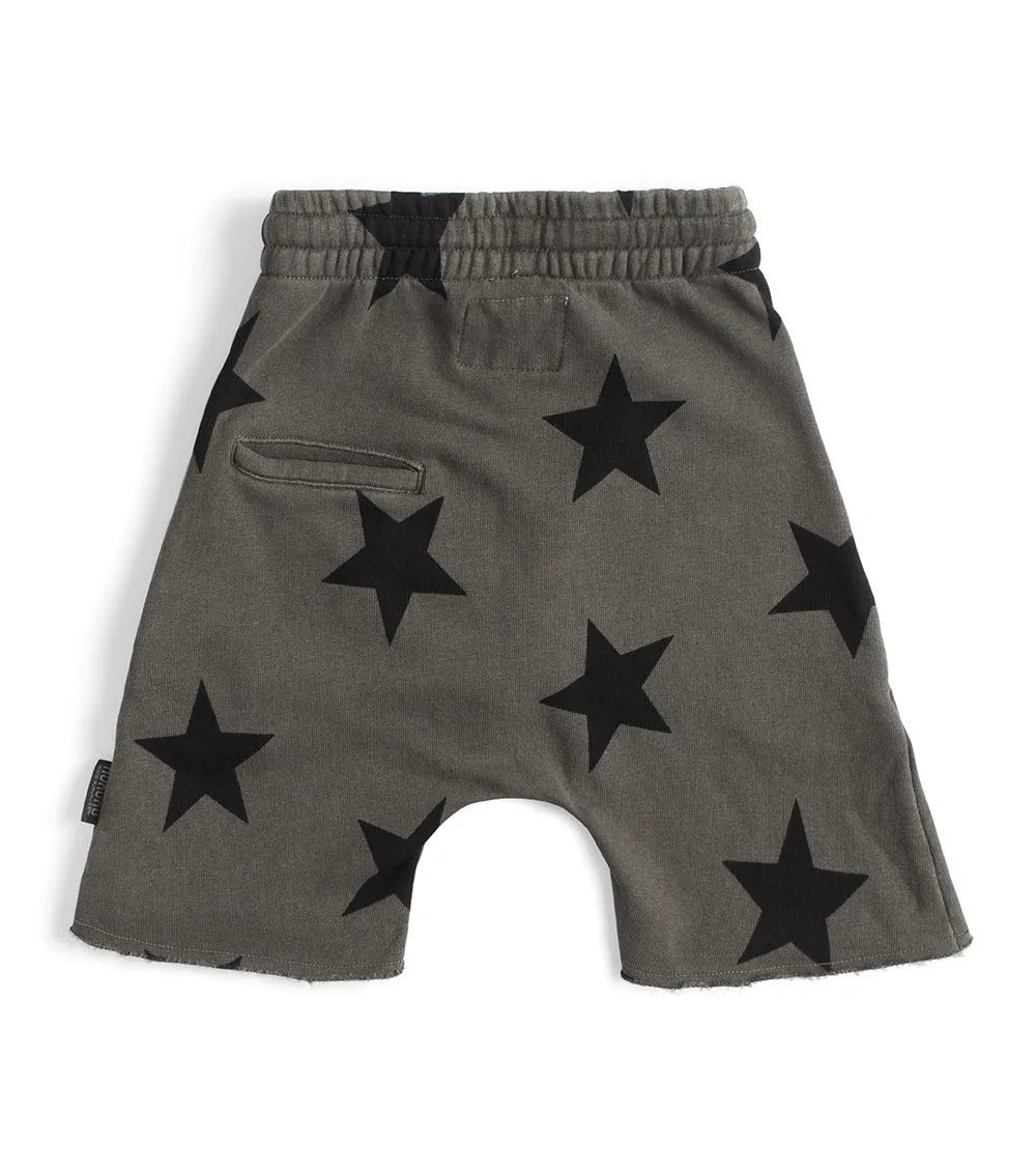 star rounded sweatshorts