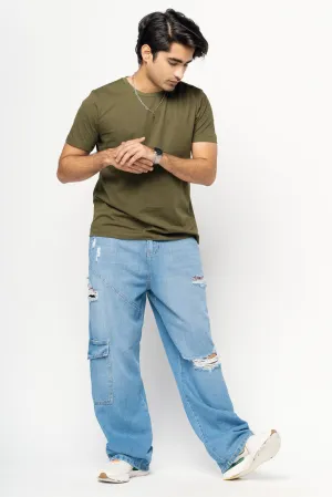 Straight Distressed Men's Jeans