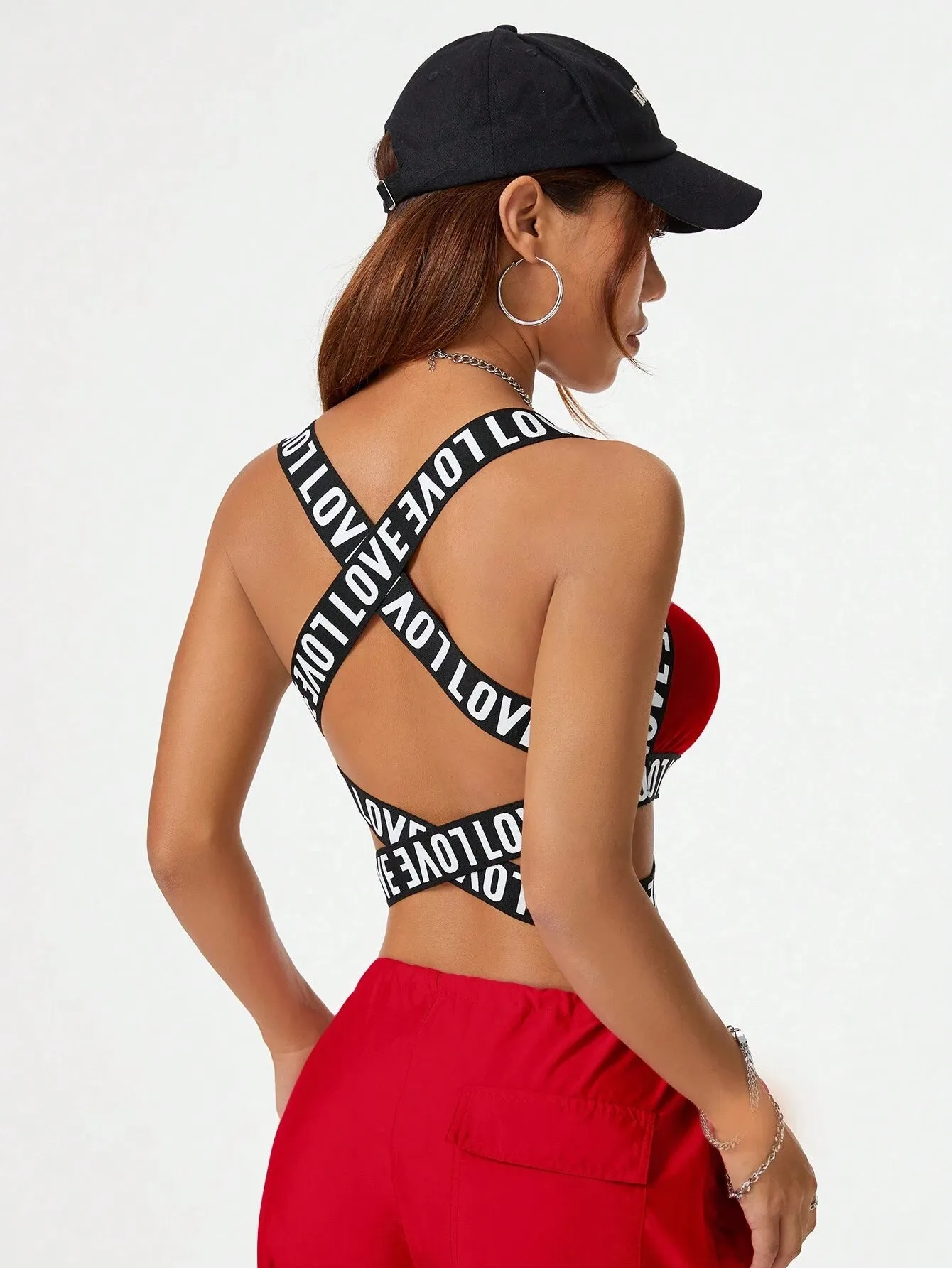 Streetwear Banded Cut Out Letter Tank Top SS24