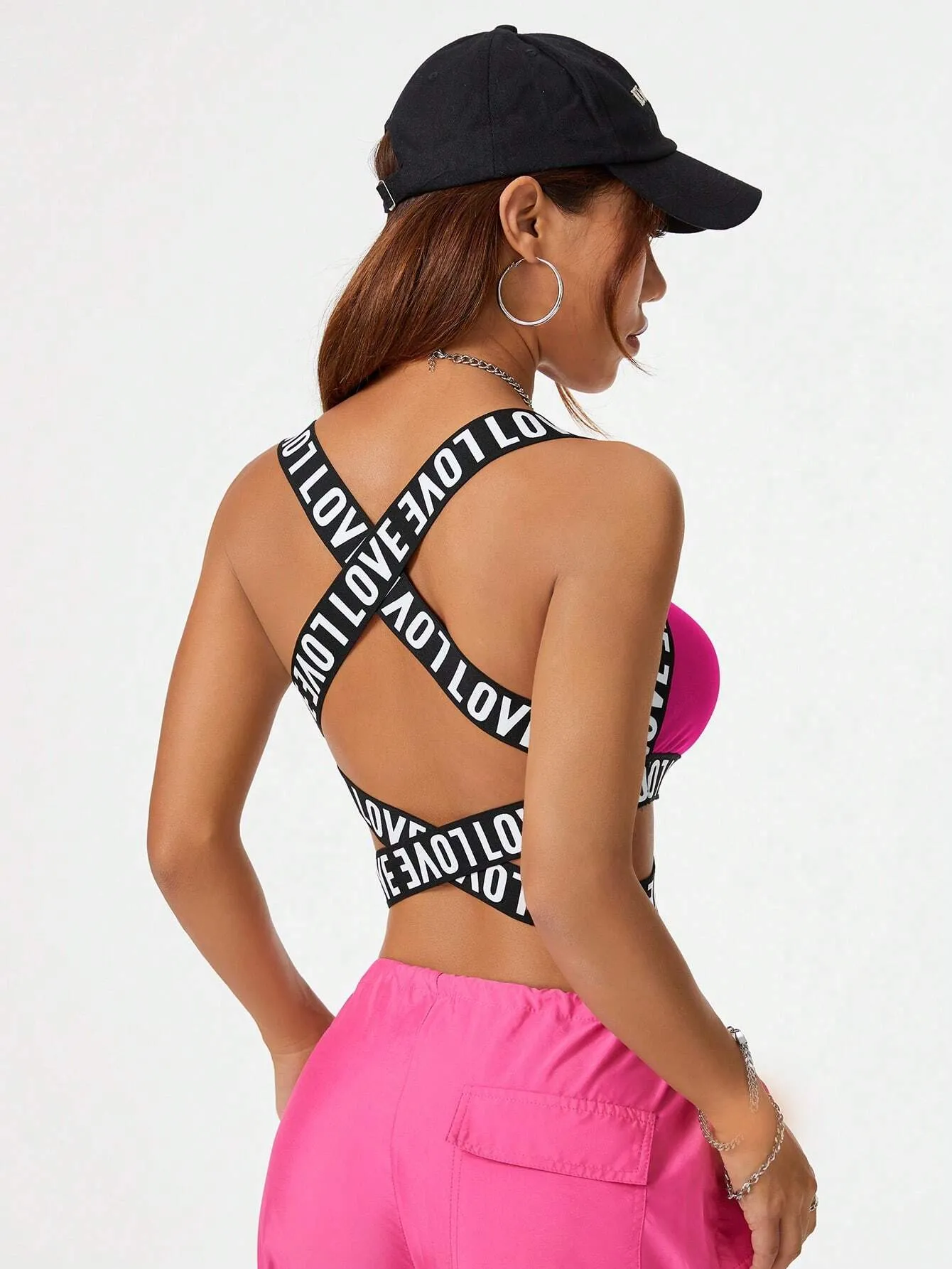 Streetwear Banded Cut Out Letter Tank Top SS24