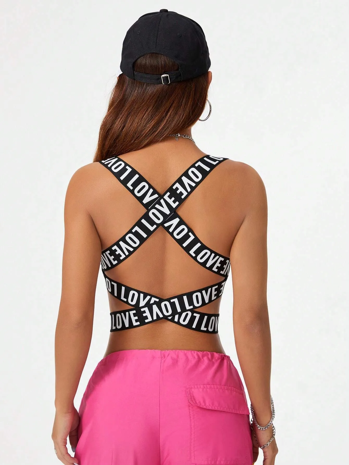 Streetwear Banded Cut Out Letter Tank Top SS24