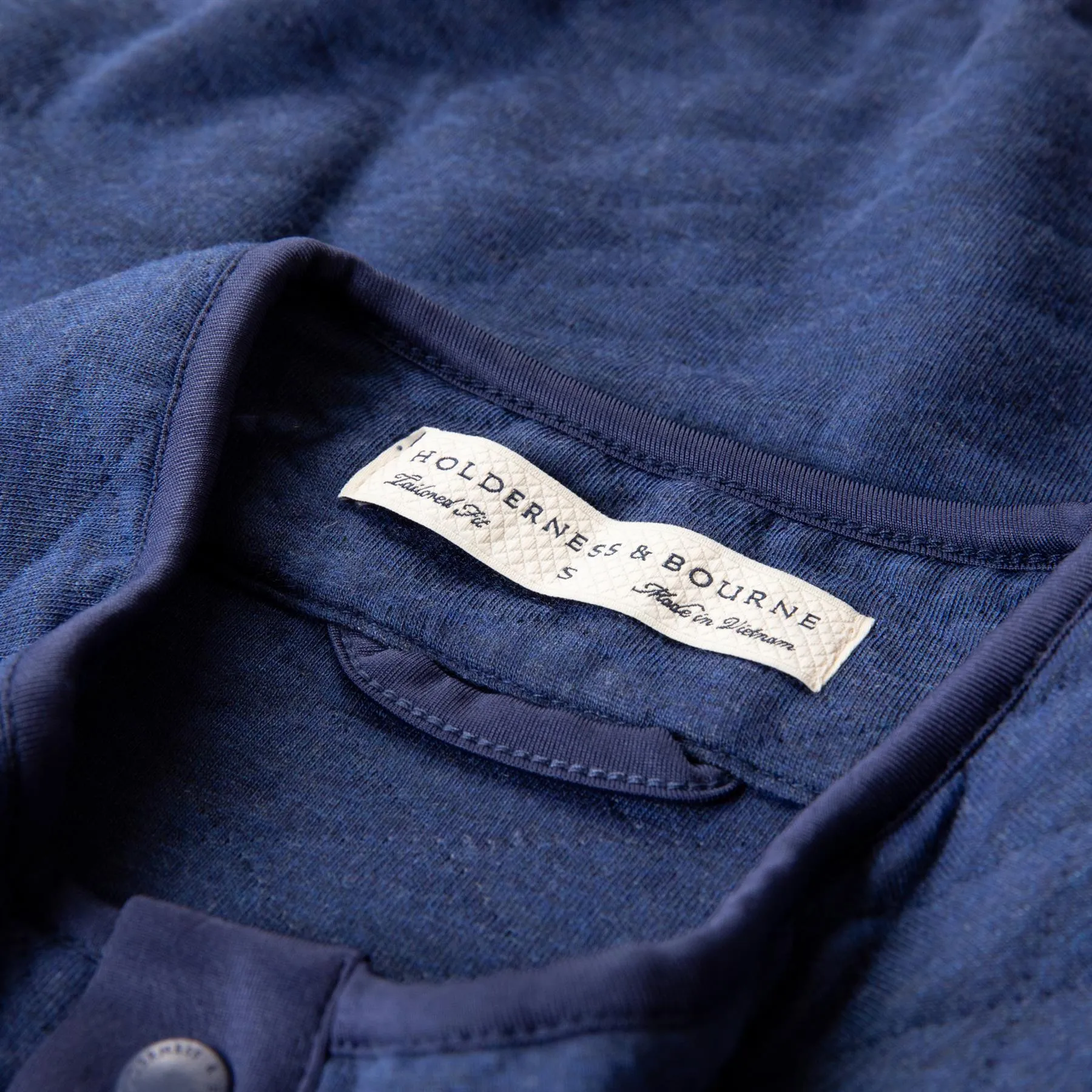 The Sullivan Snap Button Mid Layer Heathered Atlantic - SS24