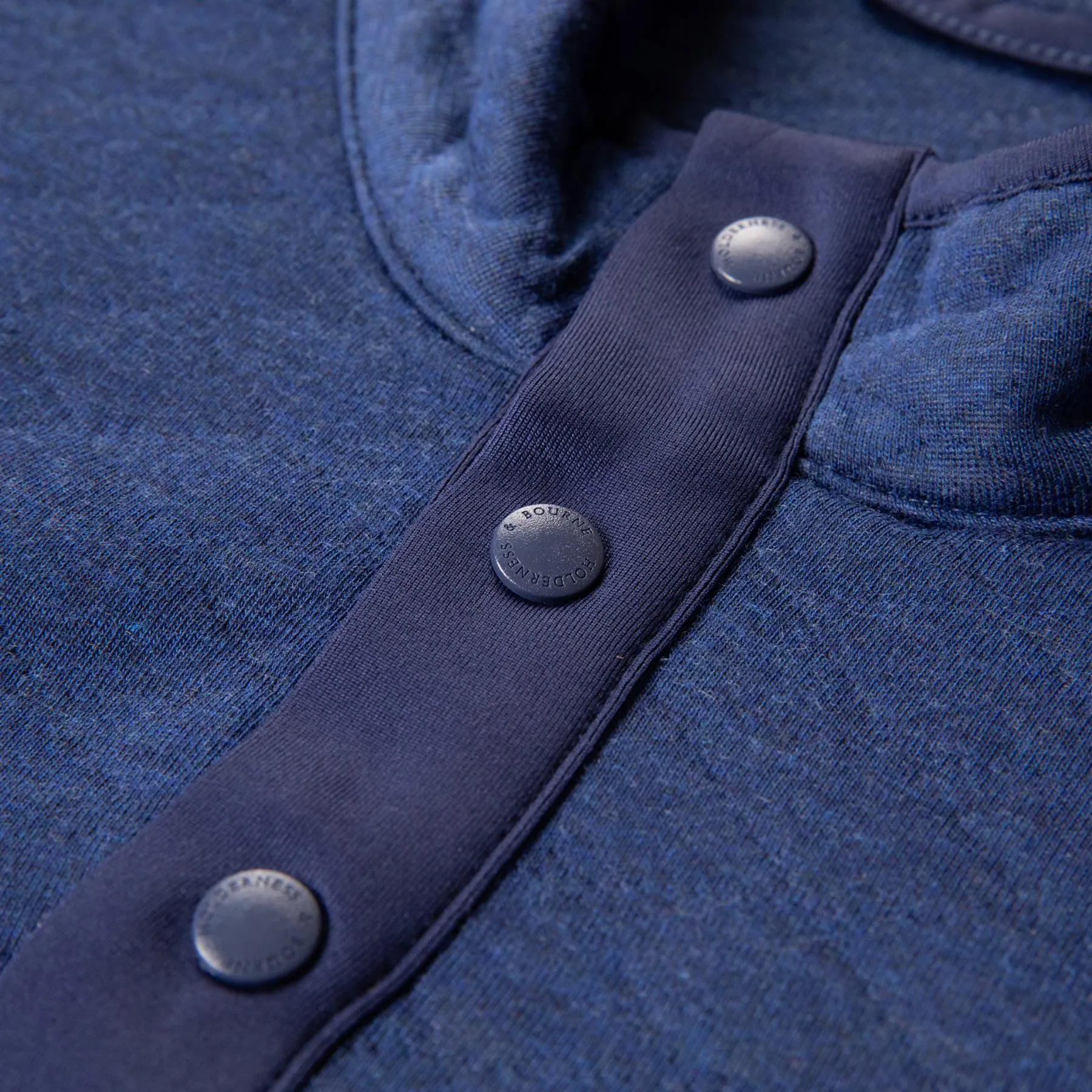 The Sullivan Snap Button Mid Layer Heathered Atlantic - SS24