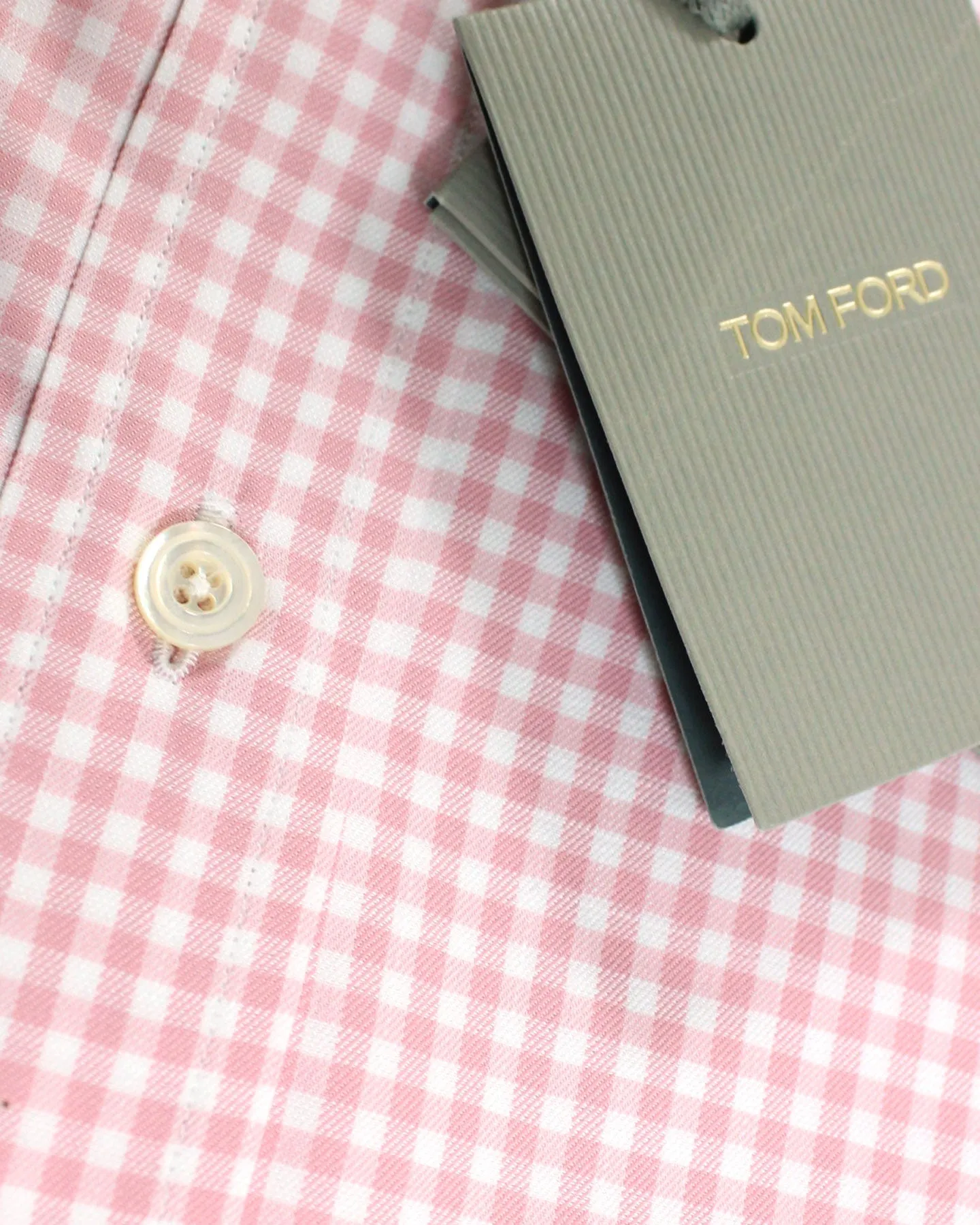 Tom Ford Shirt Pink Gingham Check - Modern Fit 39 - 15 1/2