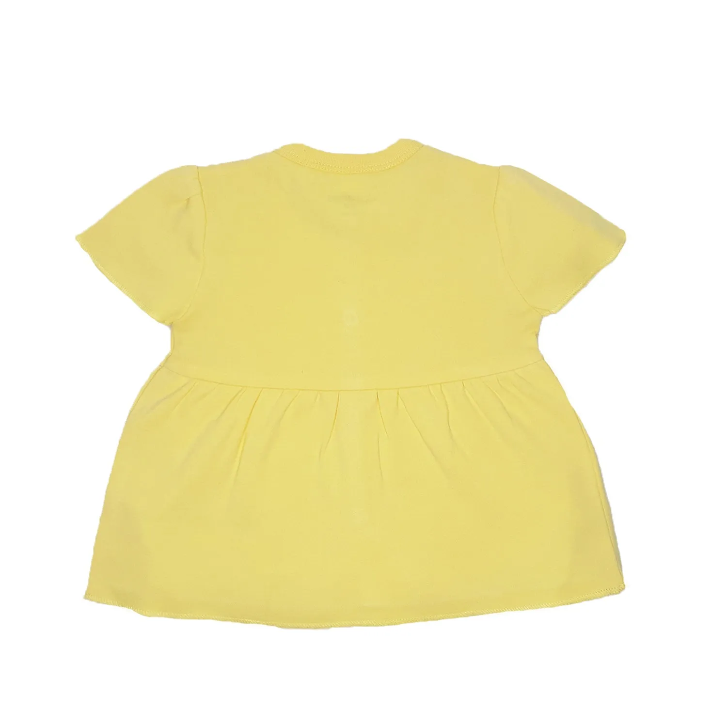 Tops Half Sleeves Girls Yellow/Navy - 2Pc Set