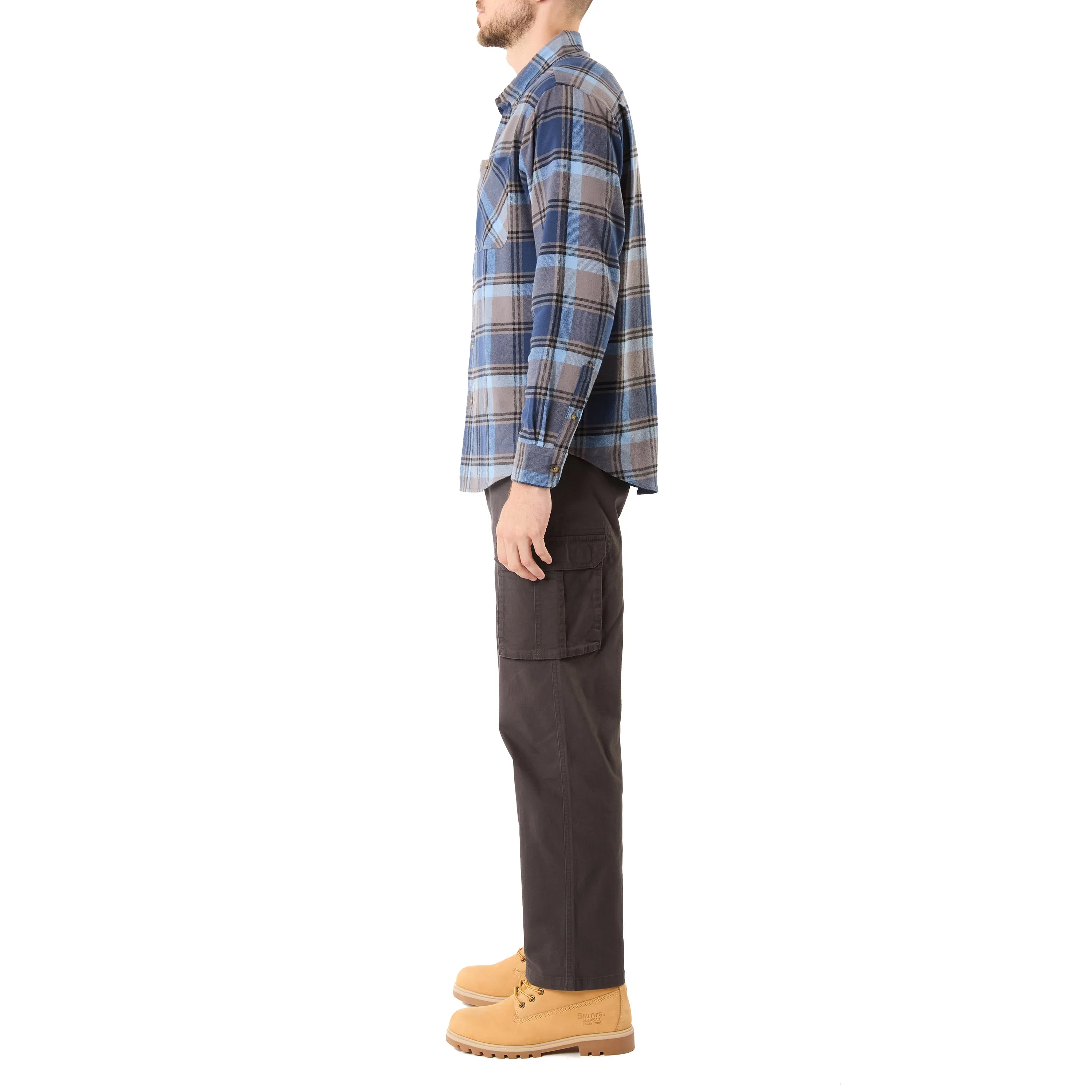 TWO-POCKET BUTTON DOWN FLANNEL SHIRT