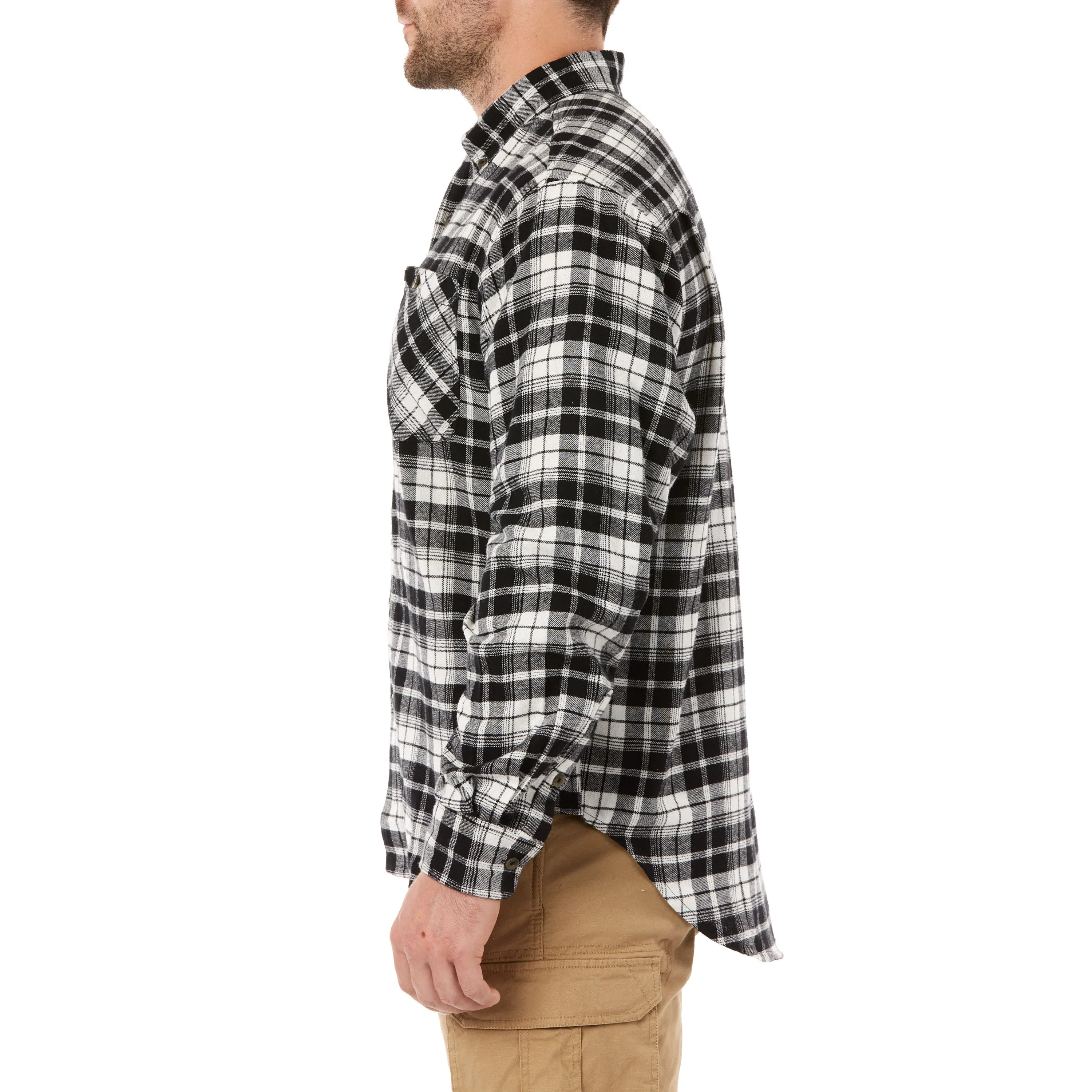 TWO-POCKET BUTTON DOWN FLANNEL SHIRT