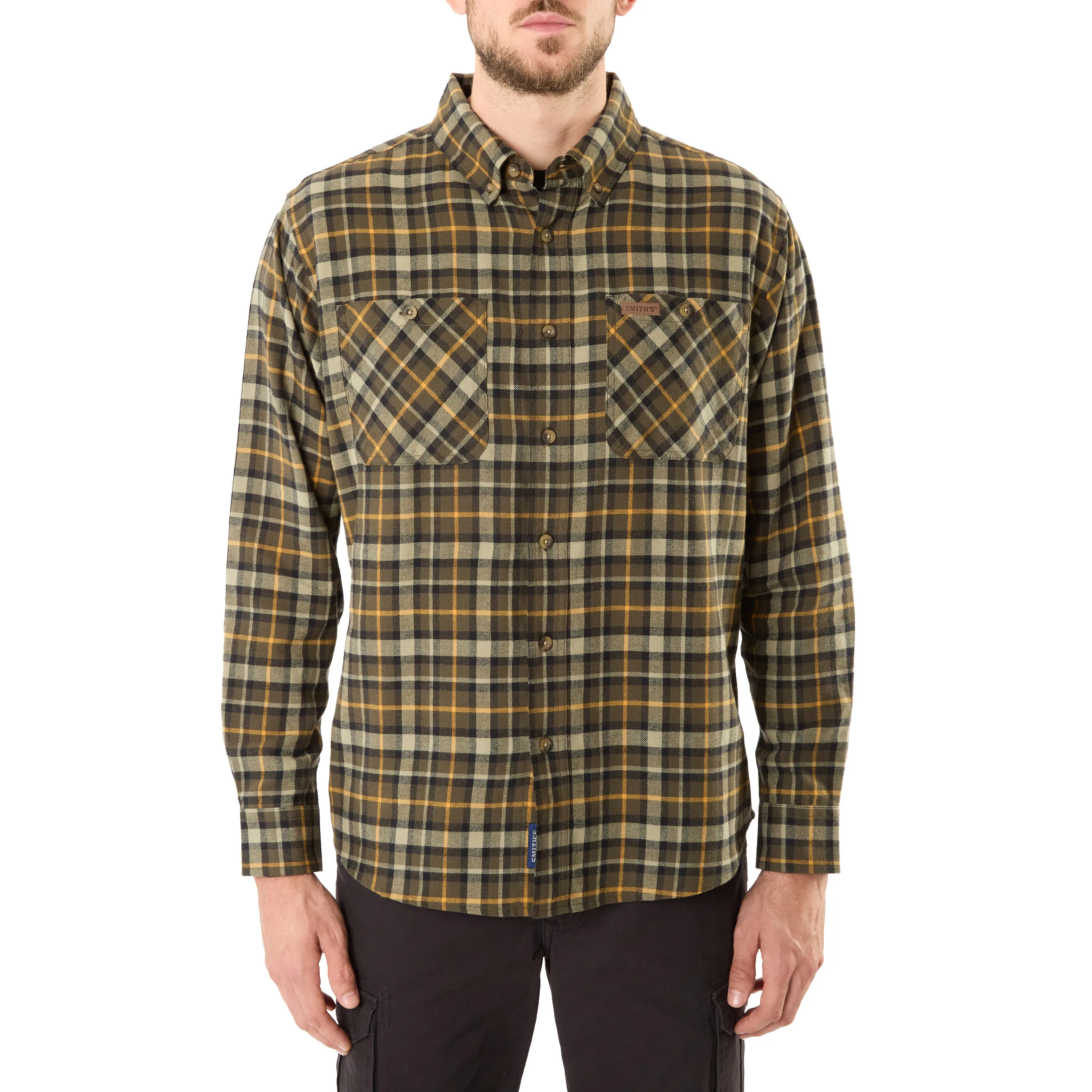 TWO-POCKET BUTTON DOWN FLANNEL SHIRT