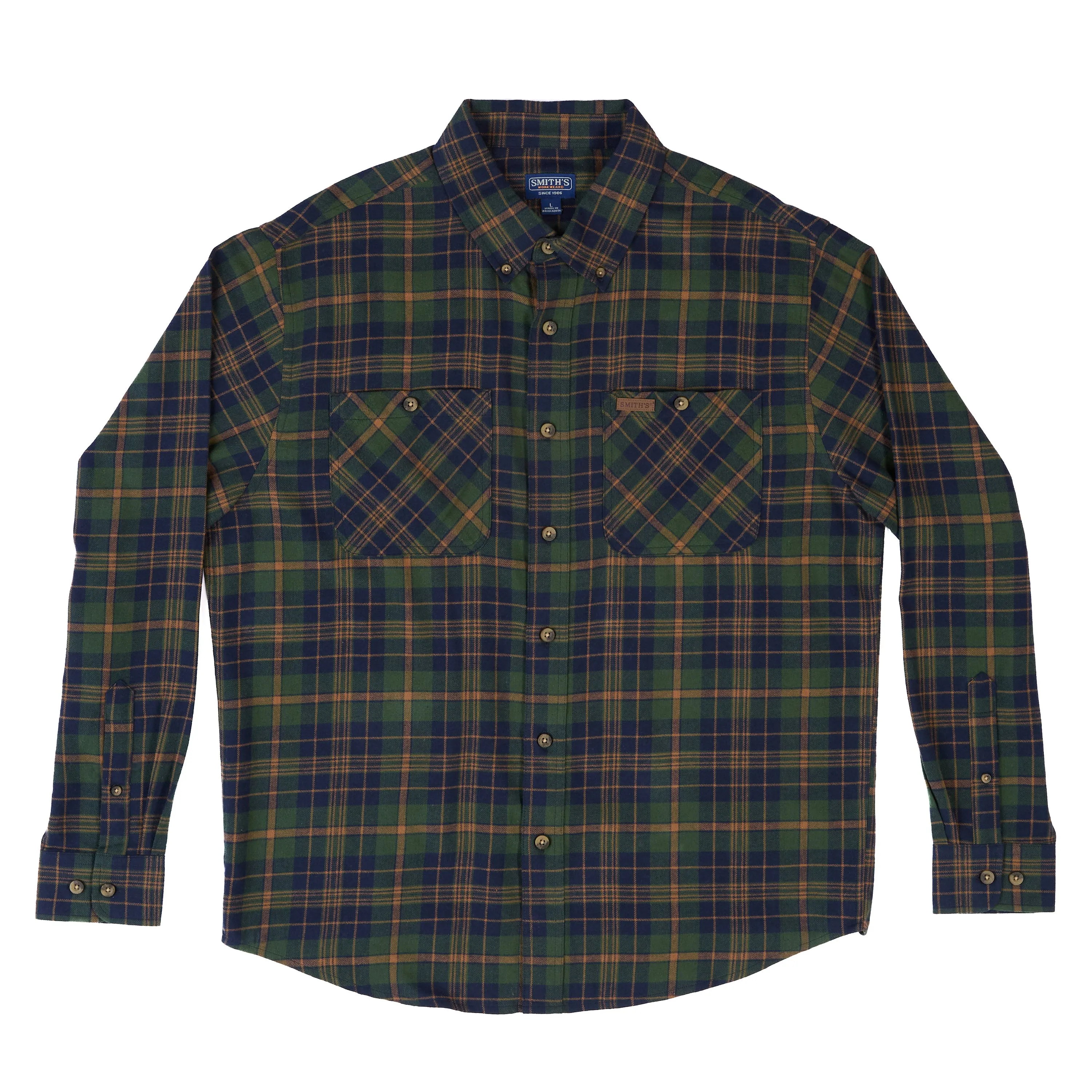 TWO-POCKET BUTTON DOWN FLANNEL SHIRT