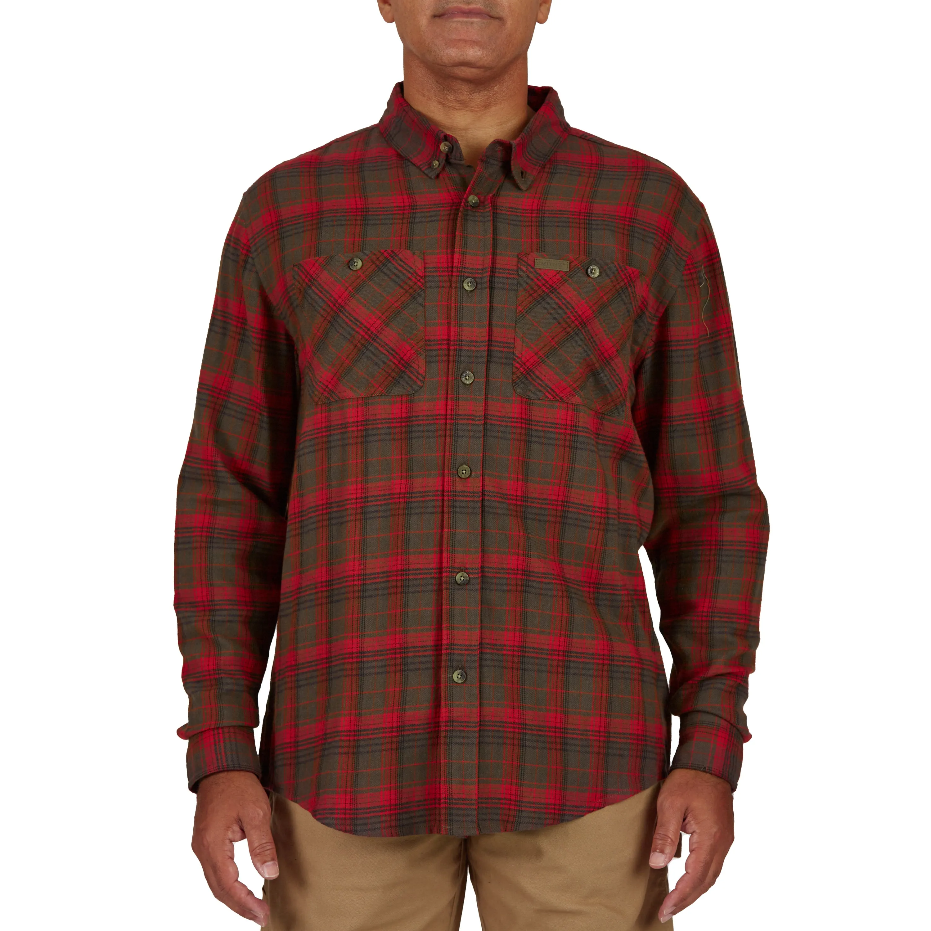 TWO-POCKET BUTTON DOWN FLANNEL SHIRT