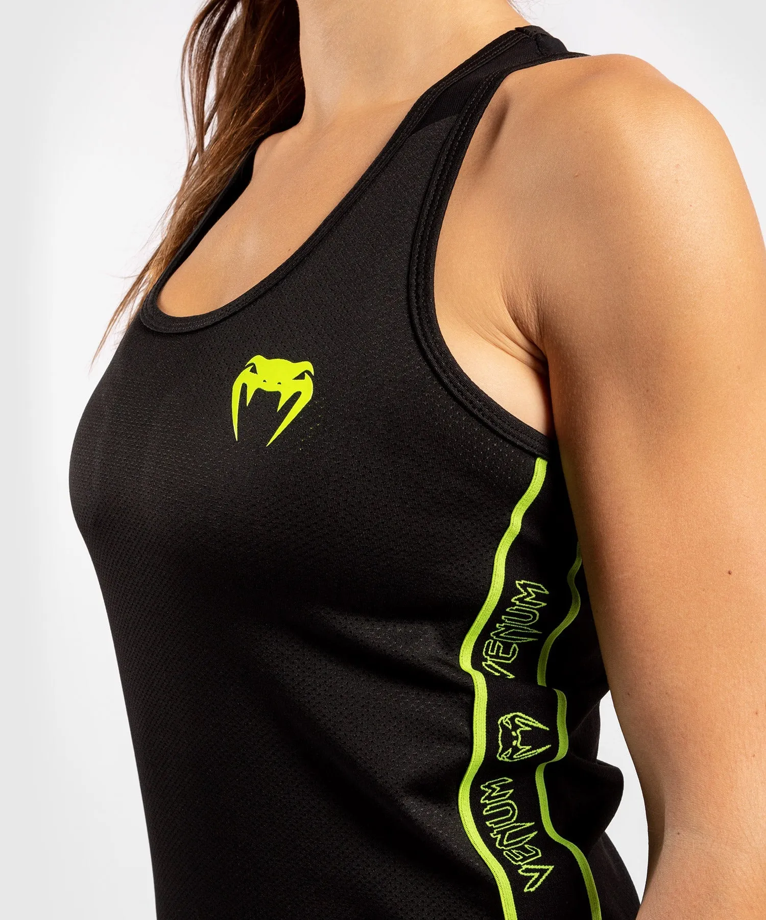 Venum Tecmo Tank Top - For Women - Black/Neo Yellow