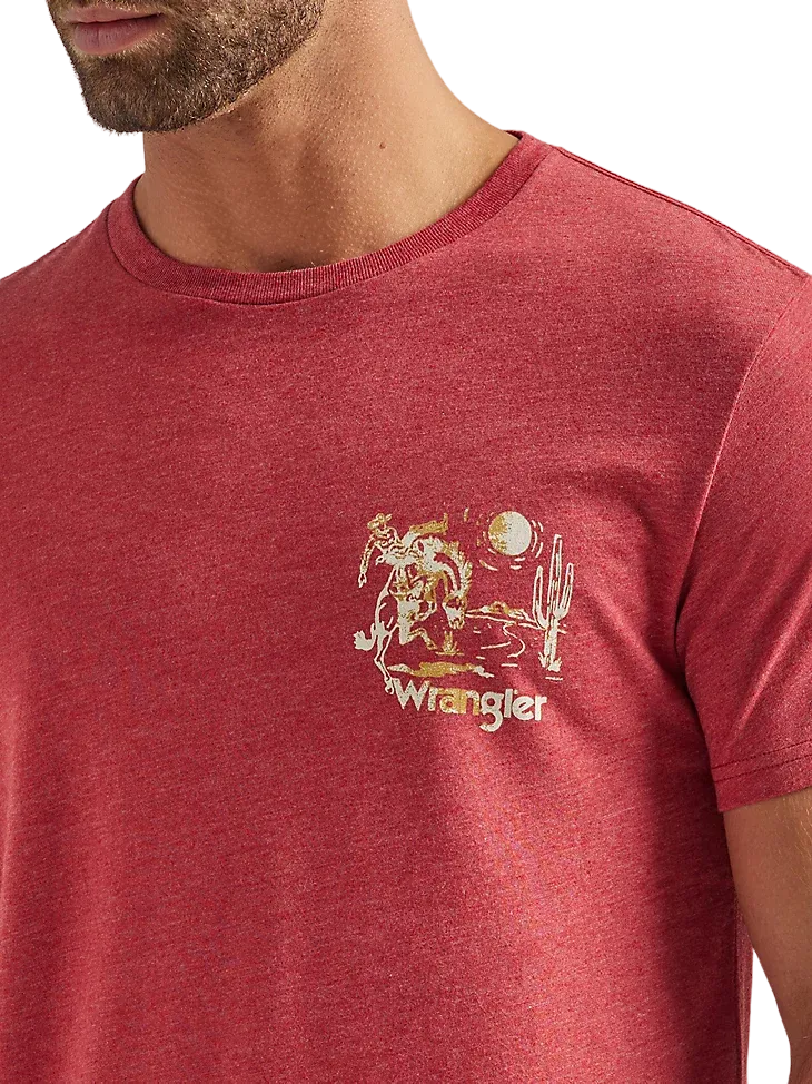 Wrangler Men's American Classic In Brick Red Heather Graphic T-shirt