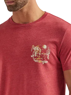 Wrangler Men's American Classic In Brick Red Heather Graphic T-shirt